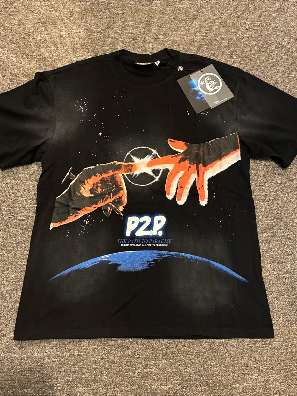 P2P Black Graphic Short Sleeve Tee - The Path to Paradise